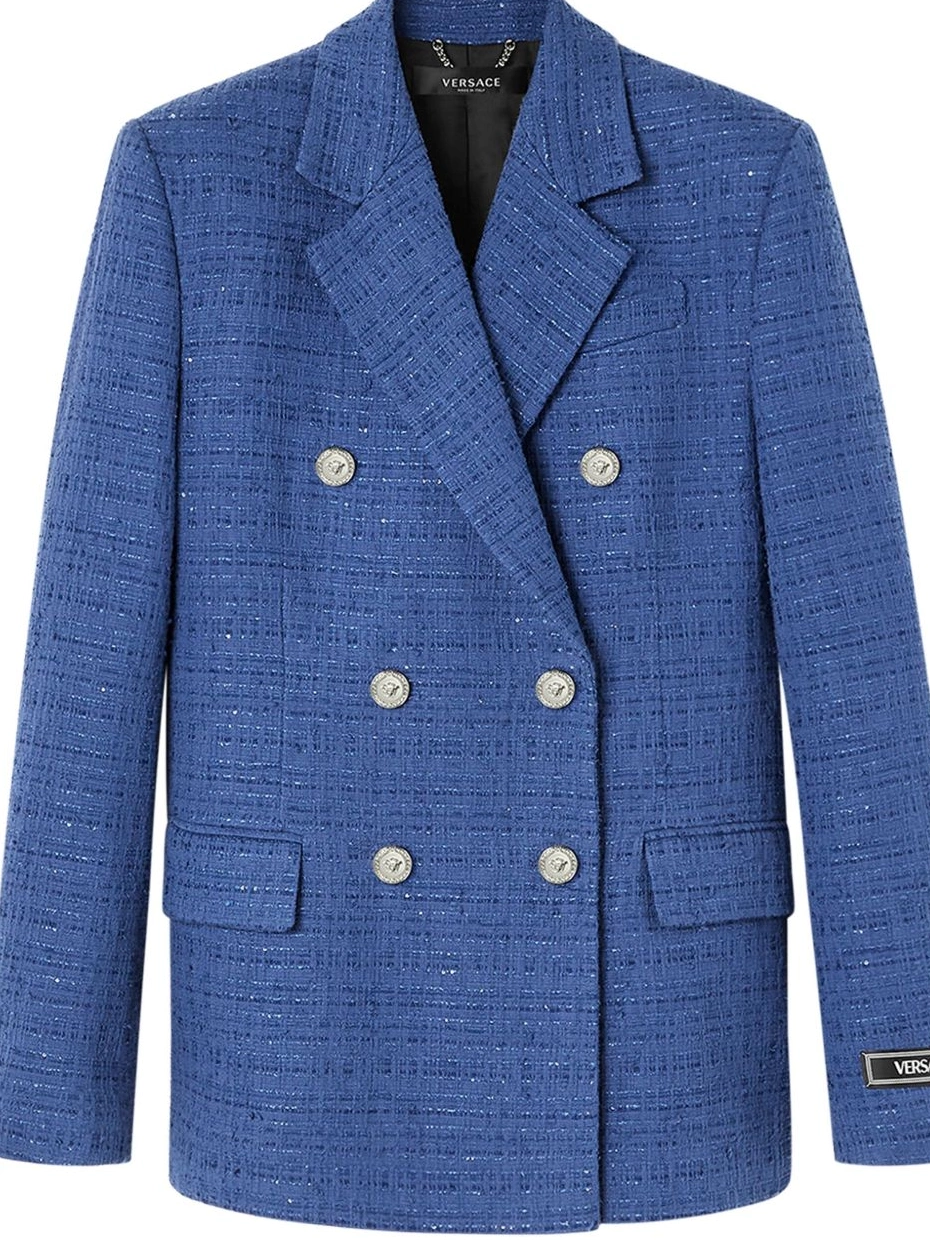 blazer double-breasted Women Versace metallic-threading 0709